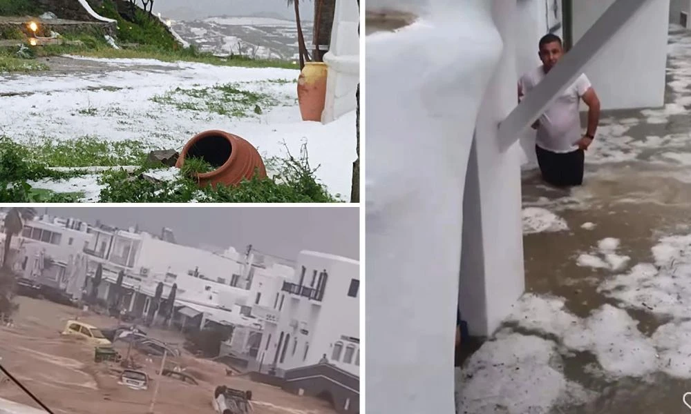 Στην δίνη της κακοκαιρίας τα νησιά του ανατολικού Αιγαίου - Εικόνες «Aποκάλυψης» σε Πάρο, Μύκονο και Χίο